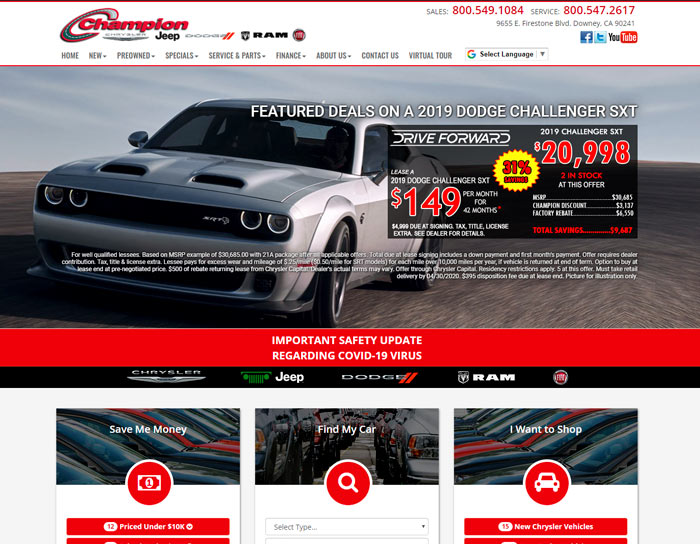 Champion Dodge website thumbnail